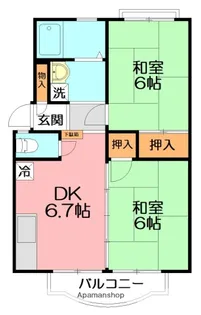 ウインディア松が岡【2階】の間取り