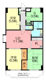 サニーヴィラ金子【6階】の間取り