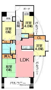 グランシャトレ小田原【11階】の間取り