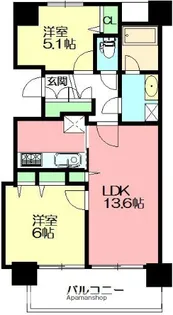 ザフロント湘南藤沢【6階】の間取り