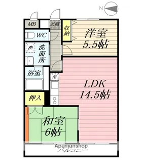 ベルハウス湘南藤沢【4階】の間取り