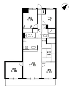 ダイアパレス湘南ヒルズ二宮【4階】の間取り