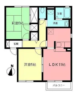 パレス和田ケ崎B【1階】の間取り