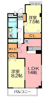 アンプルールフェール PLAGE【2階】の間取り