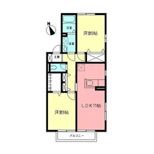 シャルマンコートD【2階】の間取り