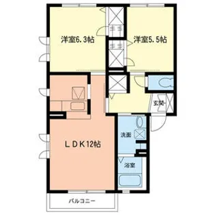 レグルスオザワB【1階】の間取り