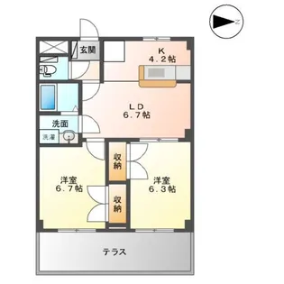 オーキッド・ヴィラ1【2階】の間取り