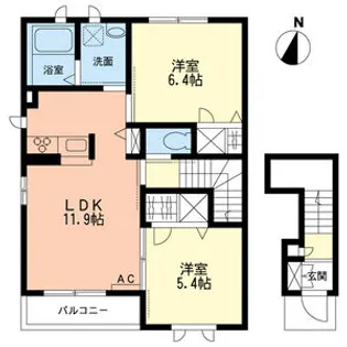 アンソレイエ【2階】の間取り