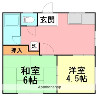 箱山ハイツA棟【202号室】の間取り