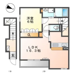 グリーンリーフ【2階】の間取り