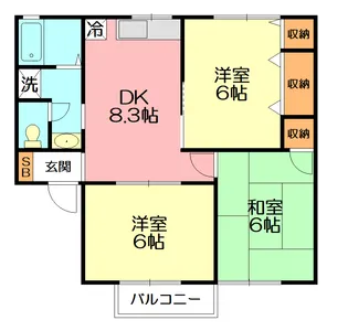 ハイツスイーダT【2階】の間取り