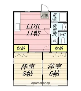 仲居ハイツⅢ【1階】の間取り