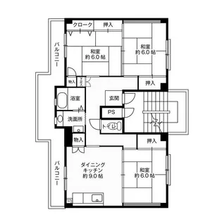 ビレッジハウス下島2号棟【4階】の間取り