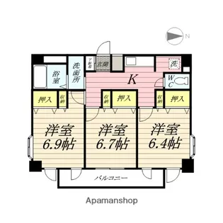 ウィンベルソロ平塚第6【4階】の間取り