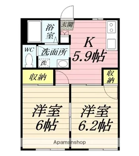 ボナール・メゾン【1階】の間取り