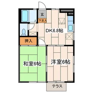 ルミエール南林間【101号室号室】の間取り