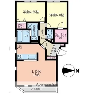 ルシェンテD棟【3階】の間取り