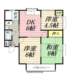 ウイング ヤマシタB【2階】の間取り