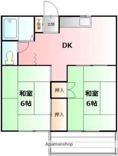 第1平賀ハイツ【2階】の間取り