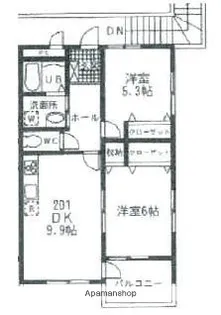 グローバル湘南【201号室】の間取り