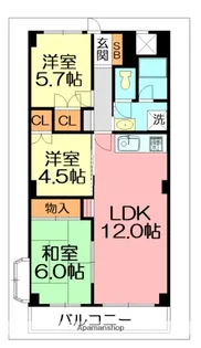 ペアシティー湘南【6階】の間取り