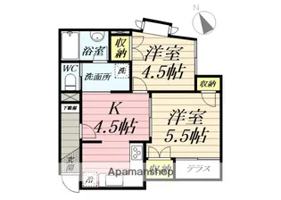タウンシップ鵠沼【1階】の間取り