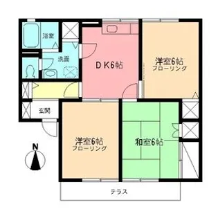 サニーホームズB【1階】の間取り