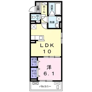 サンリットウエストH【2階】の間取り