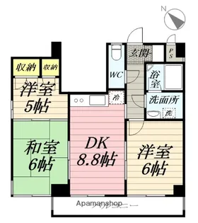 ハーモニー南林間【4階】の間取り