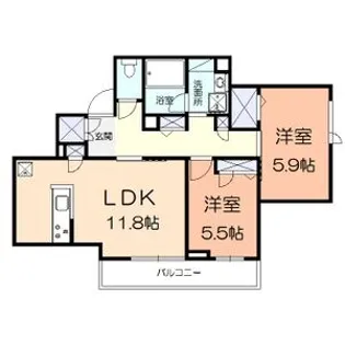 ドムスベルウッド【2階】の間取り