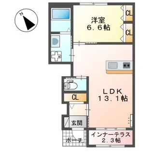 メゾン・ド・ポタジェ【1階】の間取り