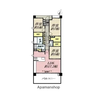 クリオ茅ヶ崎中海岸グランヴィラ【2階】の間取り