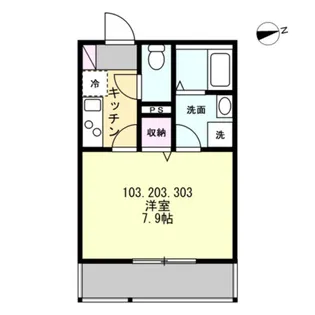 ベイルーム湘南台北【1階】の間取り