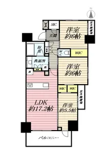 セルアージュ小田原銀座通り【5階】の間取り
