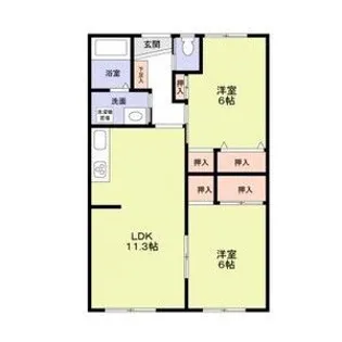 市川ハイツ【2階】の間取り