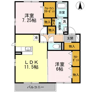 サンパティークAB B【2階】の間取り