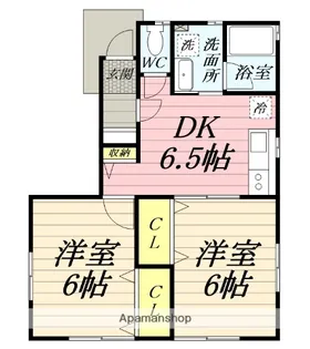 神奈川県藤沢市鵠沼松が岡3丁目【テラスハウス】の間取り