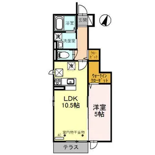 ヴィルヌーヴ B棟【1階】の間取り