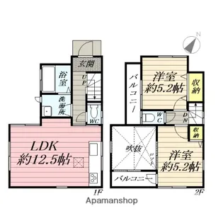 神奈川県大和市西鶴間7丁目【一戸建】の間取り