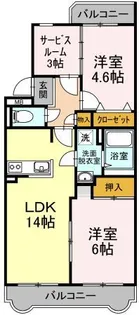 ハビテーションWADAIII【4階】の間取り
