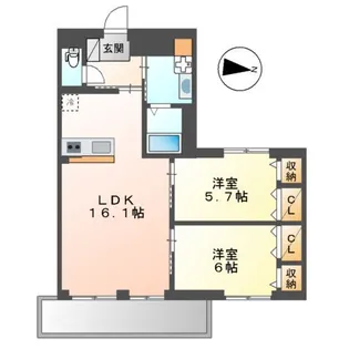 ディアパレス宮の前【4階】の間取り