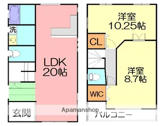 神奈川県茅ヶ崎市松浪2丁目【一戸建】の間取り