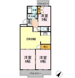山王塚レジデンス【206号室】の間取り