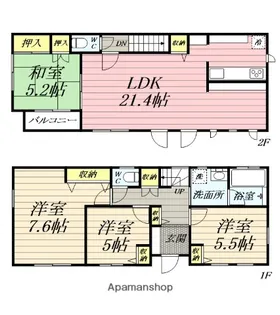 神奈川県藤沢市鵠沼松が岡4丁目【一戸建】の間取り
