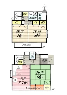神奈川県大和市福田【一戸建】の間取り