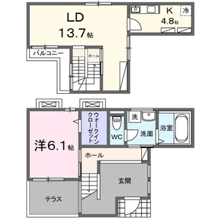 ひだまりガーデンテラスⅡ【1階】の間取り