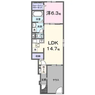 ひだまりガーデンテラスⅠ【1階】の間取り