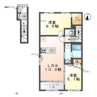 仮)寺田縄アパート【2階】の間取り