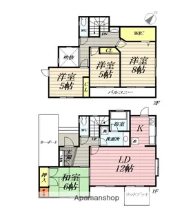 神奈川県大和市南林間6丁目【一戸建】の間取り