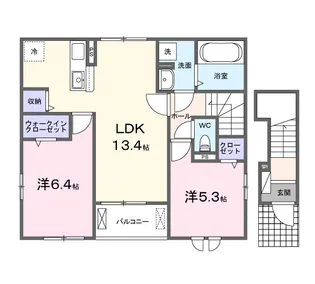 ノ—ザン ハウス【2階】の間取り